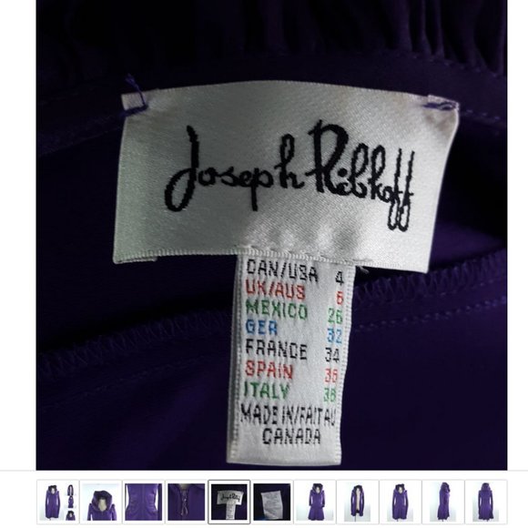 Joseph Ribkoff Zip up Dress Hooded Purple Women sz 4 - Picture 9 of 10